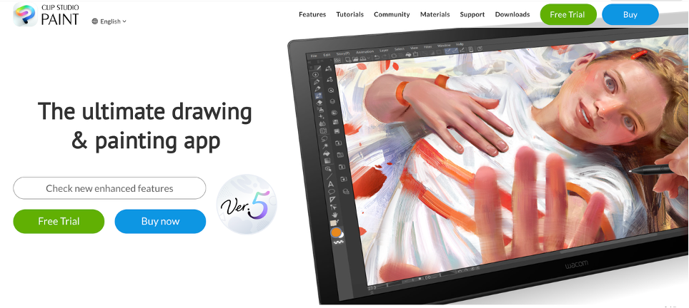 сайт приложения Clip Studio Paint для&nbsp;графического планшета