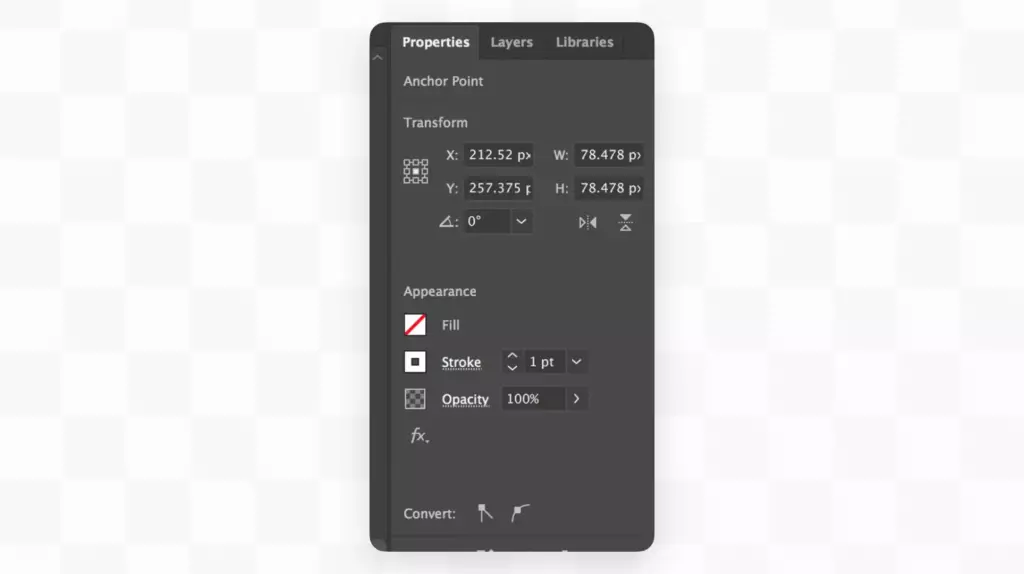 панель свойств в adobe illustrator