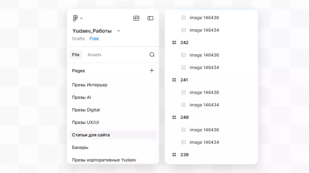 левая панель в&nbsp;Figma