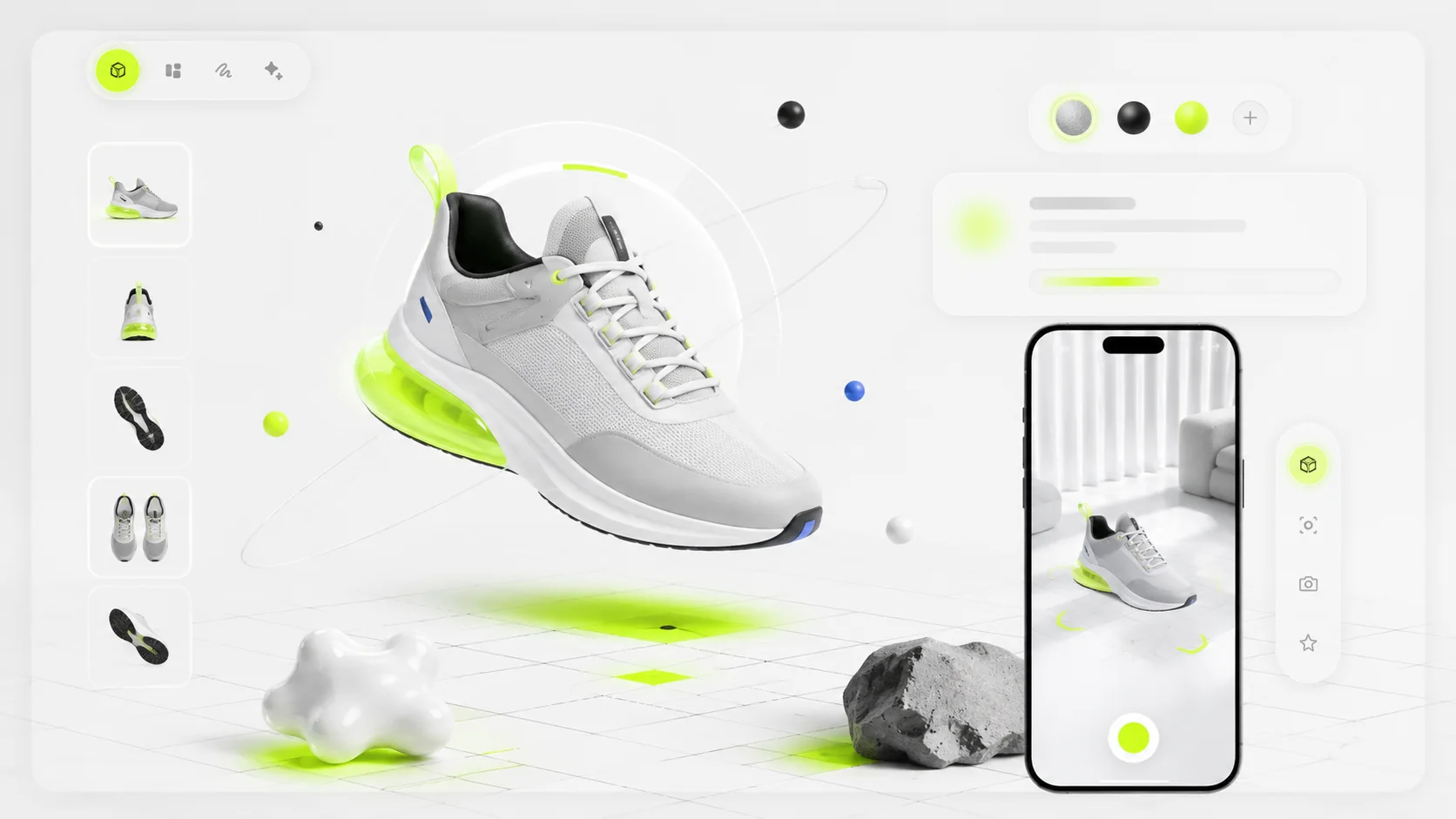 Интерактивная 3D-модель кроссовка в e-commerce и AR-примерка на смартфоне