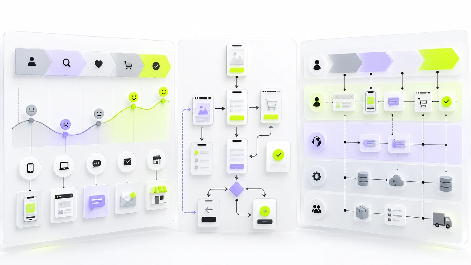 Сравнение CJM, User Flow и Service Blueprint в UX-проектировании